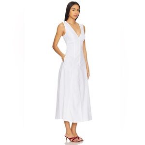 European Bardot x Revolve Cordelia Linen Midi Dress Orchid White Quiet Luxury XS